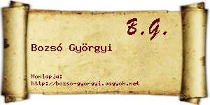 Bozsó Györgyi névjegykártya